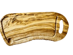 Steakbrett RUSTIKAL Mit Grifflasche Und Saftrille (L36-39 Cm)