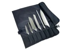 METRO Professional Messer Set 6-tlg., Ink. Tasche Und Messerschärfer, Edelstahl/ Polyester, 44 X 87.5 X 1 Cm, Schwarz