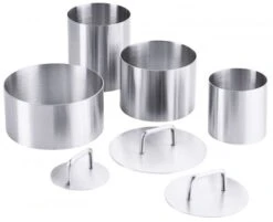 7x Drückstempel Passend Zu Schaumspeisenring/ Runder Ausstecher 698/100, Edelstahl, Materialstärke 0,8 Mm Durchmesser Innen: 10 Cm