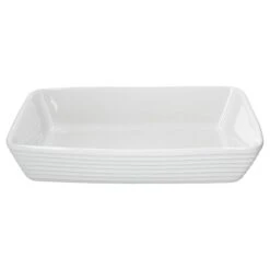 Arte Regal Auflaufform Nr. 05 Weiß Rechteckig Ohne Henkel Klein Rillen - 03845