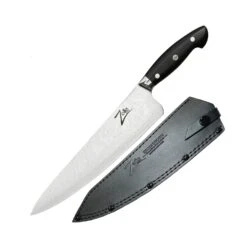 Executive-Plus Serie 10` Kochmesser 61 HRC Damaszenerstahl Schwarz