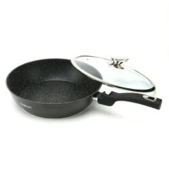 Cheffinger Wok Pfanne Induktion Deckel Abnehmbarer Griff Ă30cm Marmor