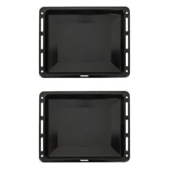 ICQN 460 X 375 X 30 Mm Backblech Set | Passend Für Bosch Siemens Neff Constructa | 2er Emaillierte Fettpfanne Für Backofen | Kratzfest & Rosfrei | 46