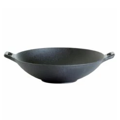 Wok Aus Gusseisen Mit 2 Griffen Bratpfanne D: 37cm Asiawok Wokpfanne Bratpfanne