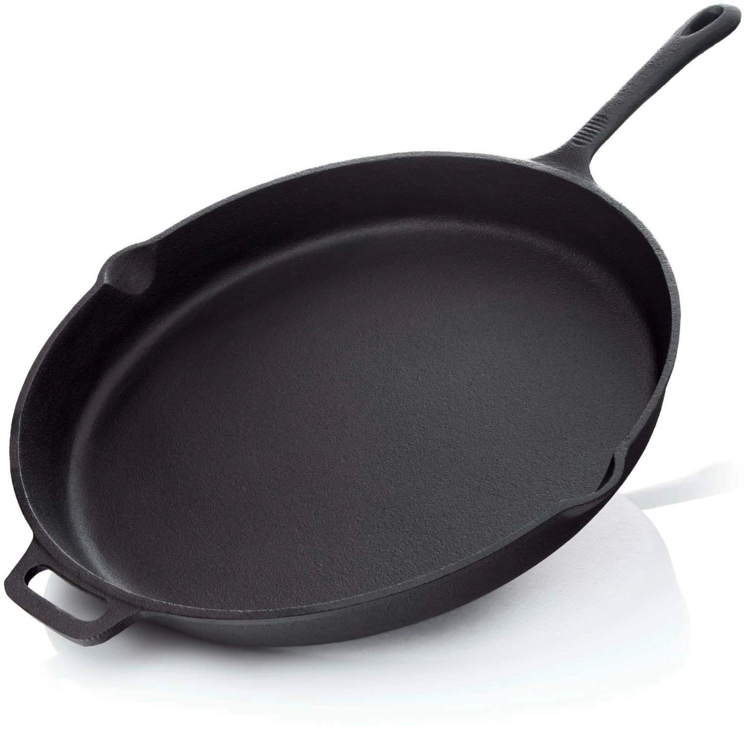 BBQ-Nerd© Grillpfanne Ø 20 Cm 1800g Mit Ausgießer Und Griff | Gusseisenpfanne Zum Grillen, Rösten, Anbraten | Antihaft-Pfanne Feuerpfanne – Bild 2